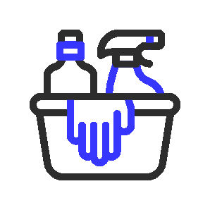 Cleaning tools animated icon