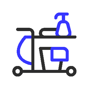 Cleaning trolly cart gif